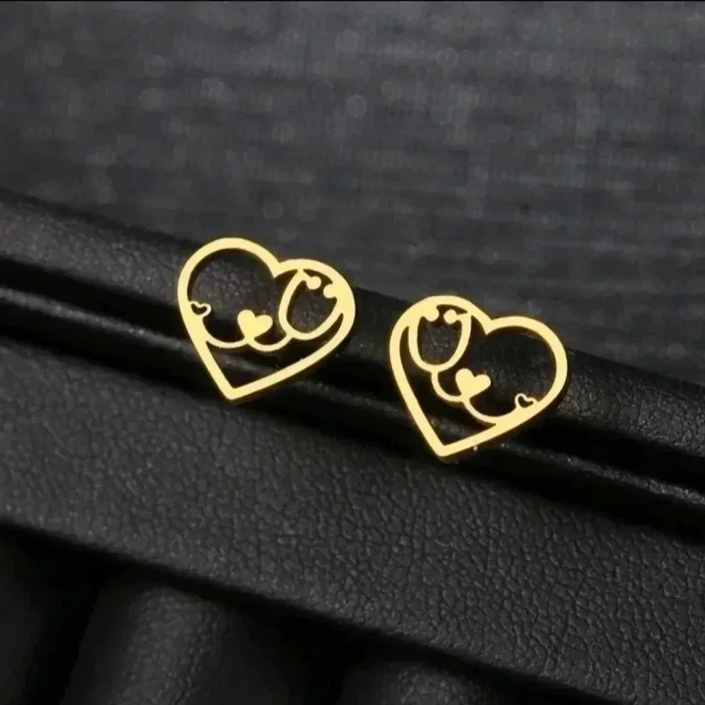 Nurse Stethoscope Hot Stainless Steel Earring